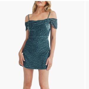 Velvet Cold Shoulder Minidress